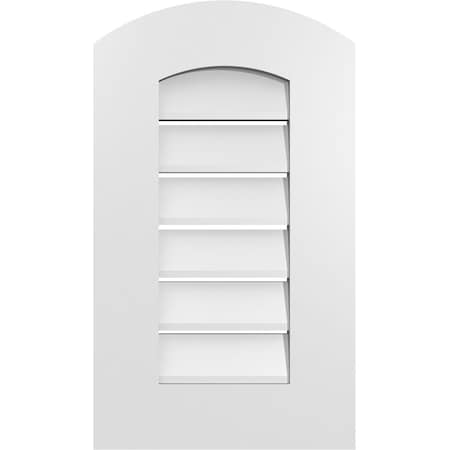 Ekena Millwork Arch Top Surface Mount PVC Gable Vent: Non-Functional, w/ 3-1/2"W x 1"P Standard Frame, 14"W x 22"H GVPAR14X2201SN
